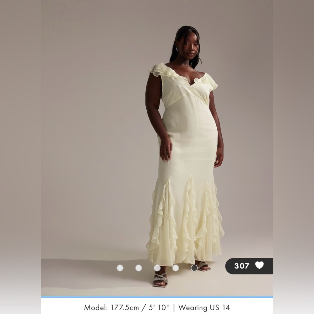 ASOS DESIGN Curve Bridesmaids flutter sleeve bias maxi dress